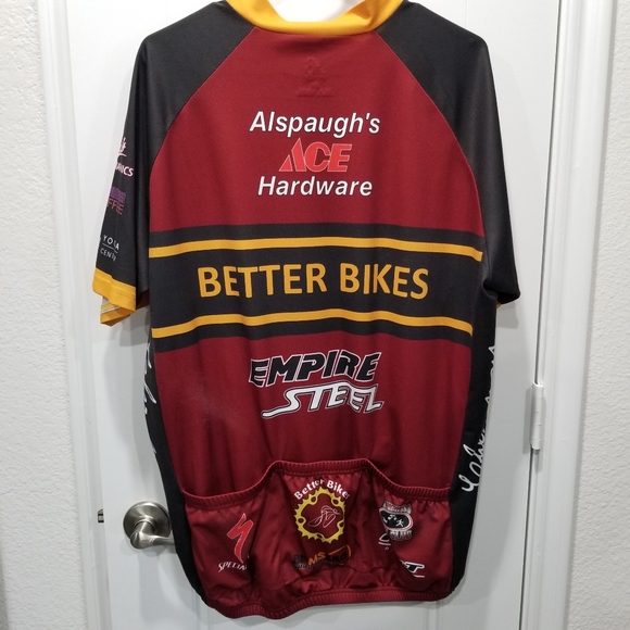 AB Pro Bike Cycling Jersey Zip Front 3 Pouches Short Sleeve Size 3XL - Picture 4 of 8